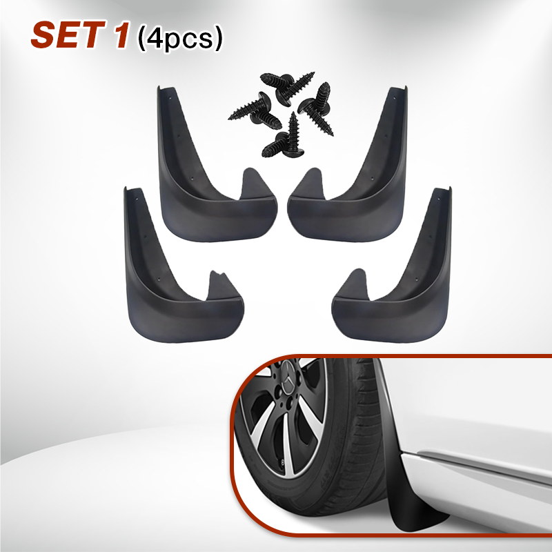 Glamor 4pcs/set Front & Rear Car Mud Flaps Splash Guards Universal Fit