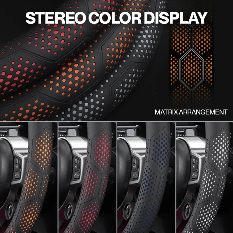 Gripex 2025 UltraGrip Breathable Leather Steering Wheel Cover | Anti-Slip, Universal Fit