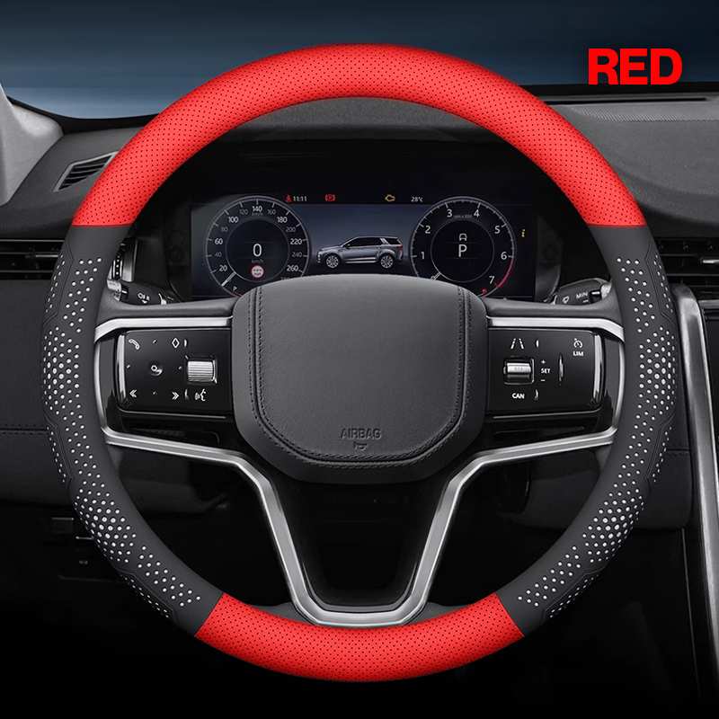 Gripex 2025 UltraGrip Breathable Leather Steering Wheel Cover | Anti-Slip, Universal Fit