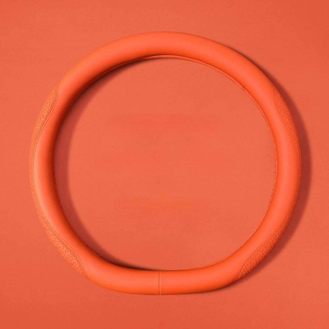 Geni Ultra-thin Steering Wheel Cover | Anti-slip, Sweat-absorbing, Soft Leather Pattern Round Handlebar Cover