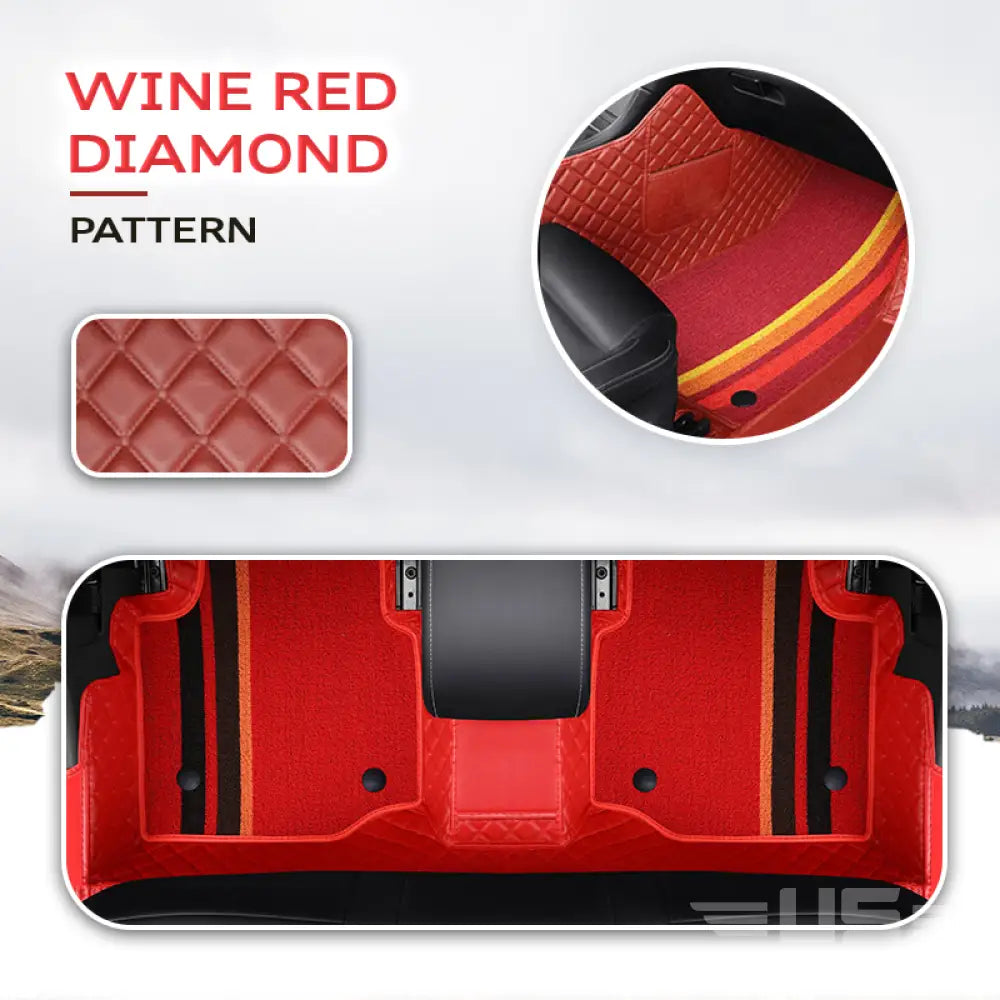 Alexcar Jocar 2023 Heavy Duty Universal Fit Pocket Floor Mats For Cars Suvs And Trucks Wine Red