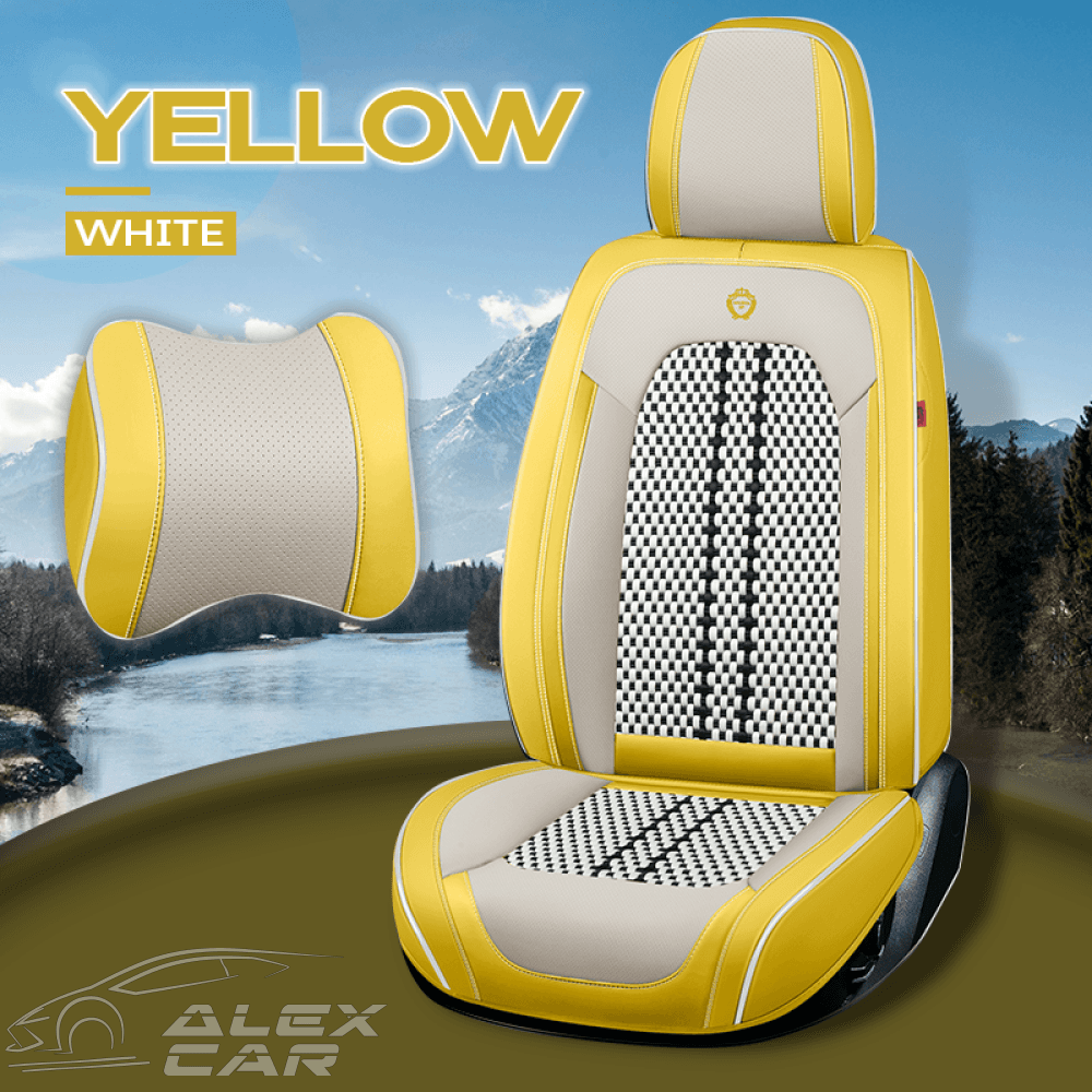 Alexcar Nox 2023 Full Set Universal Breathable Waterproof Vehicle Leather Cover For Cars Suv Yellow