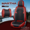 Us Nox 2022 Full Set Universal Breathable Waterproof Vehicle Leather Cover For Cars Suv Martha Red