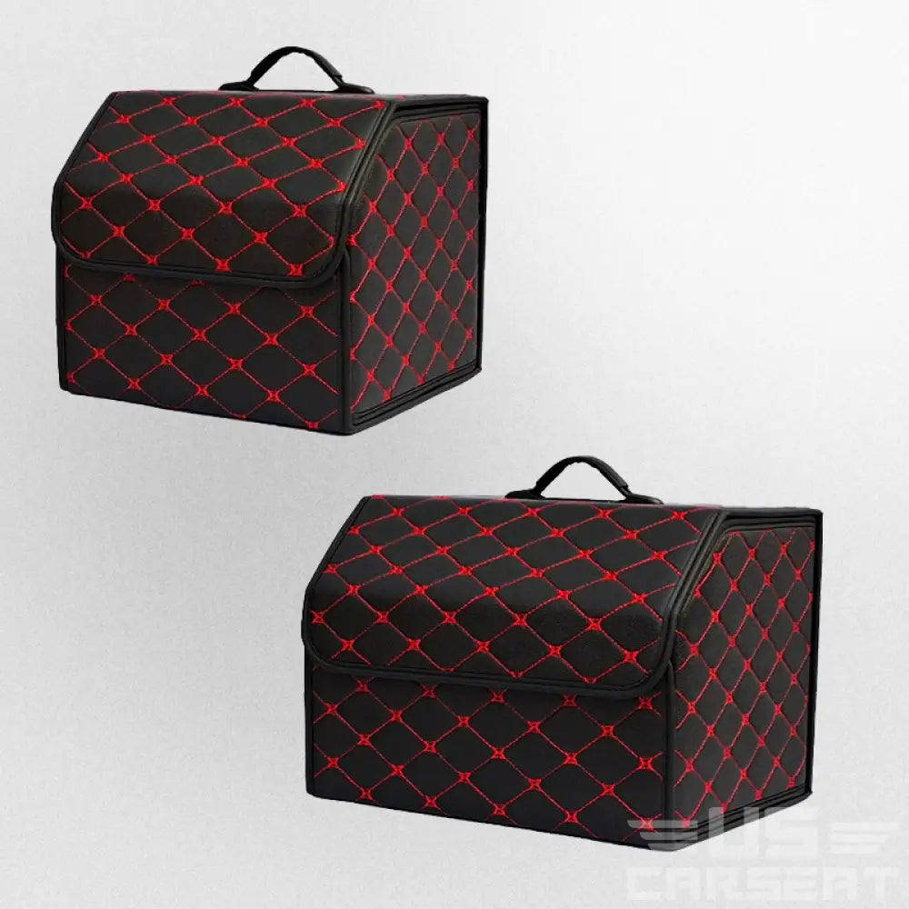 Jacky Multipurpose Collapsible Lid Portable Car Trunk Storage Organizer Red / Set 2 (S & M)