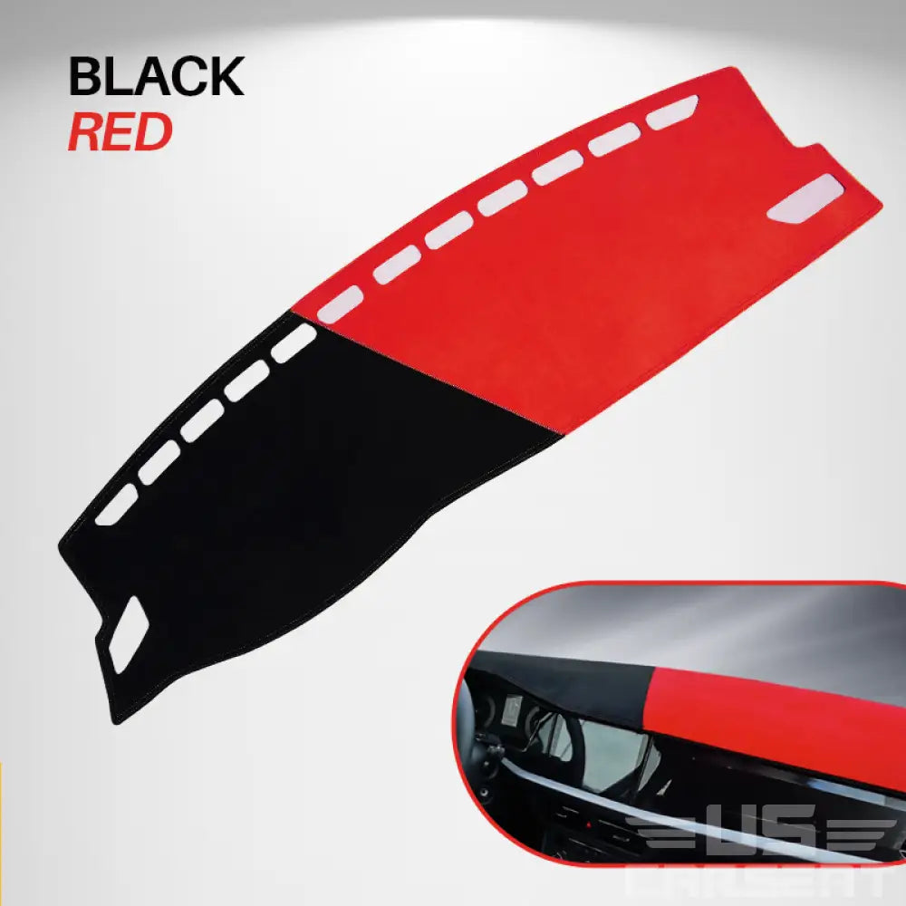 Matix Custom Fit Dashboard Mat Cover For Sedan Hatchback Suv Mpv Truck Etc. Black Red / Right