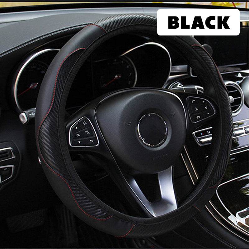 WheelPro Microfiber Leather Anti-Slip Car Steering Wheel Cover Universal Fit