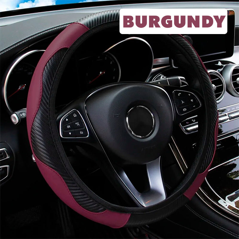 Microfiber Leather Anti-Slip Car Steering Wheel Cover Universal Fit