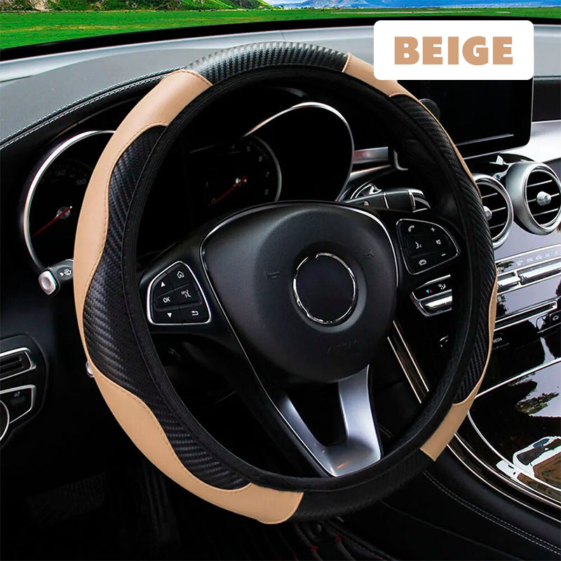 WheelPro Microfiber Leather Anti-Slip Car Steering Wheel Cover Universal Fit