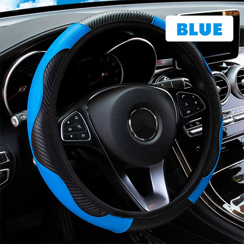 WheelPro Microfiber Leather Anti-Slip Car Steering Wheel Cover Universal Fit