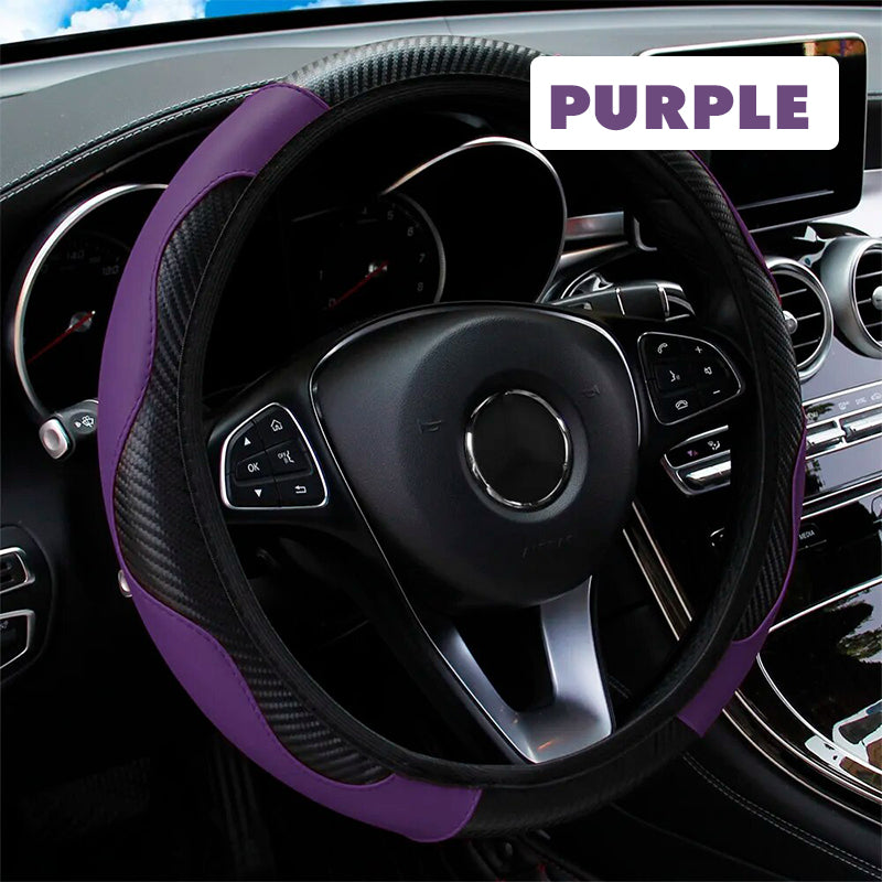 WheelPro Microfiber Leather Anti-Slip Car Steering Wheel Cover Universal Fit