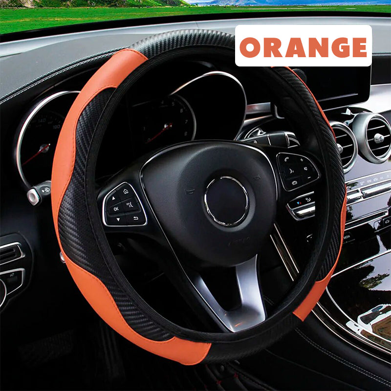 WheelPro Microfiber Leather Anti-Slip Car Steering Wheel Cover Universal Fit