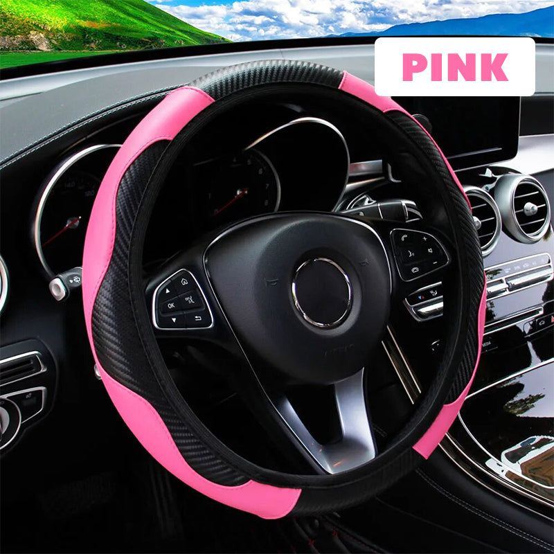 WheelPro Microfiber Leather Anti-Slip Car Steering Wheel Cover Universal Fit