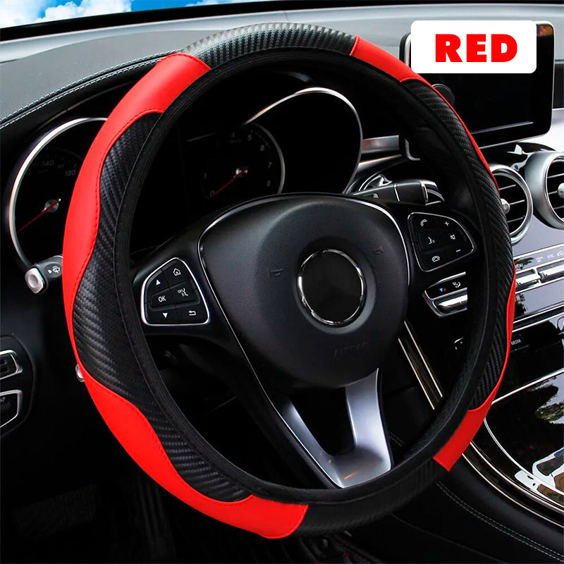 WheelPro Microfiber Leather Anti-Slip Car Steering Wheel Cover Universal Fit